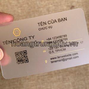 Danh thiếp giấy nhựa mờ